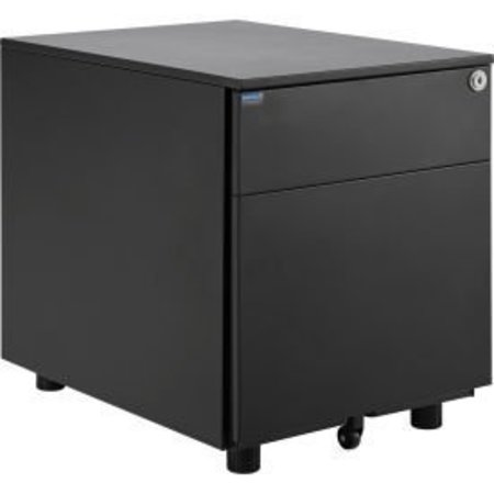 GLOBAL EQUIPMENT Interion    Low Height 2 Drawer Pedestal, Black 812233